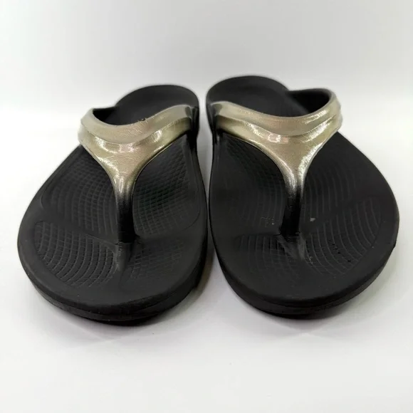 OOFOS OOLALA Luxe Thong Flip Flop Sandals Latte 42/US 11 - Picture 6 of 14
